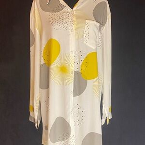 Stylish Yellow and Gray Women's Blouse